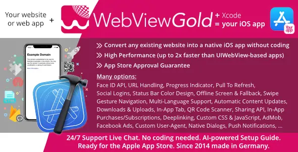 WebViewGold for iOS v14.6 – WebView URL/HTML to iOS app + Push, URL Handling, APIs! - nulled